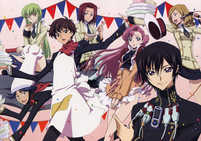 Anime group cake bunting official free wallpaper - medium preview image
