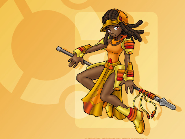 Afrofuturism armor sword blackhair darkskin free wallpaper - medium preview image