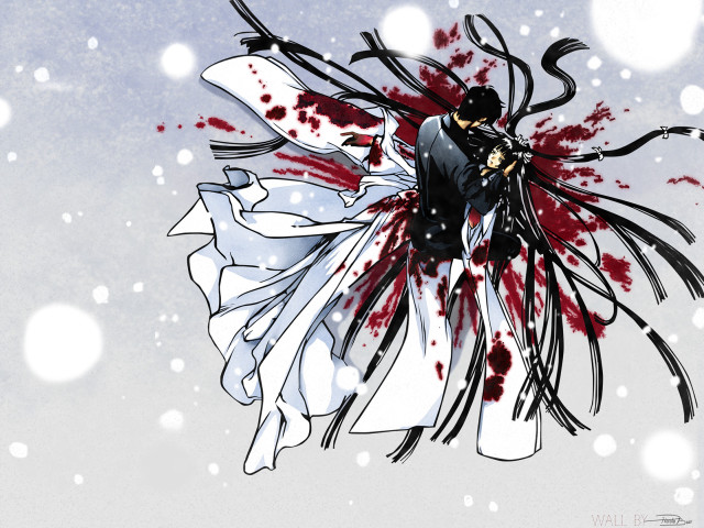 Blood splatter moon angel impaled free wallpaper - medium preview image
