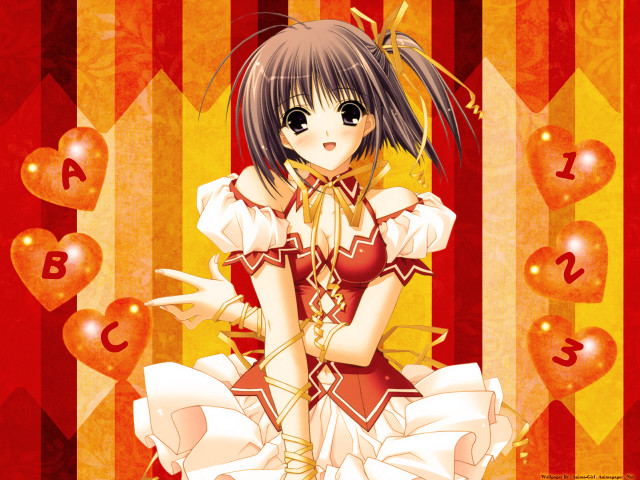 Girl dress bow heart anime free wallpaper - medium preview image