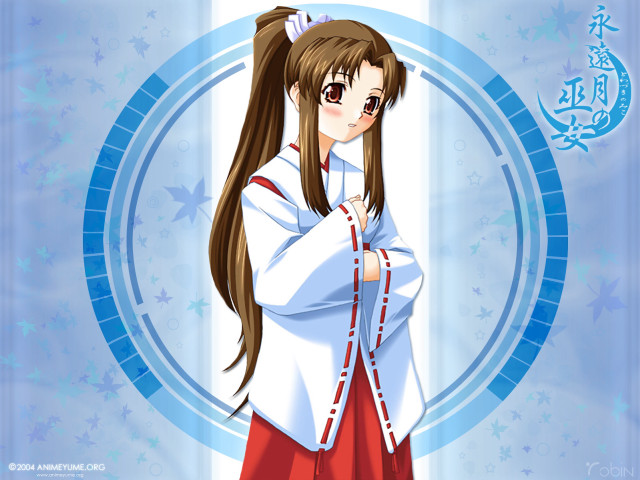 Red dress girl ponytail blue free wallpaper - medium preview image