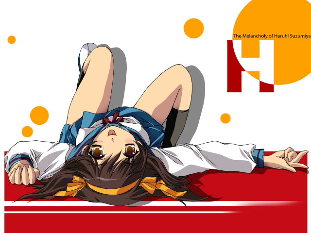 Woman crossed lying anime uniform free wallpaper - medium preview image