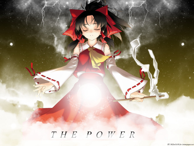 Red dress woman wand lightning free wallpaper - medium preview image