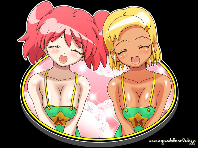 Cartoon girls pink yellow hair free wallpaper - medium preview image