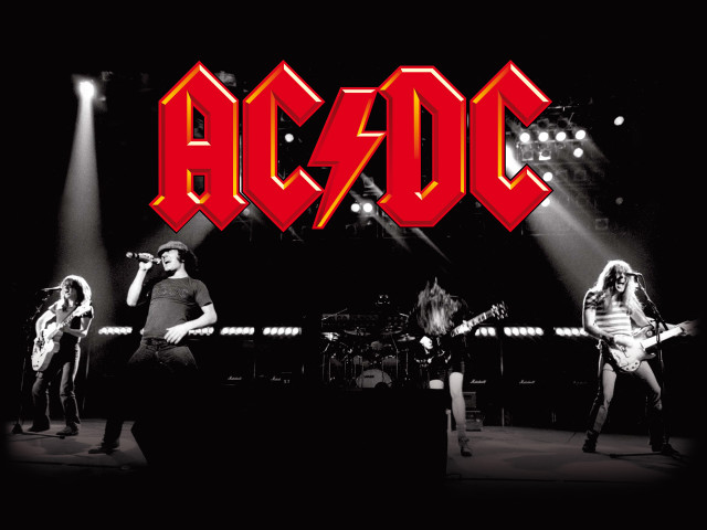 Acdc band stage red letters free wallpaper - medium preview image