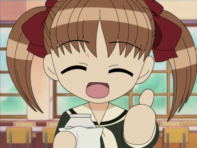 Girl ponytail milk thumbs up free wallpaper - medium preview image