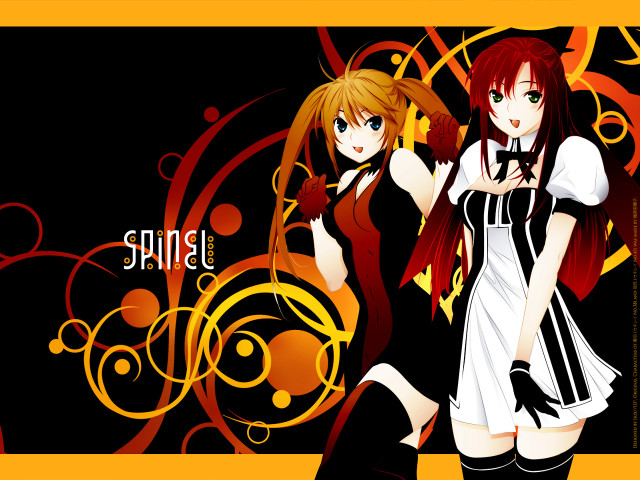 Anime girls longhair blackwhite outfits free wallpaper - medium preview image
