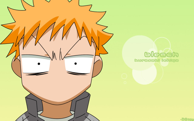Cartoon orange hair green background free wallpaper - medium preview image