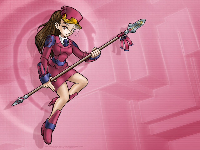 Cartoon girl flying broom hat free wallpaper - medium preview image