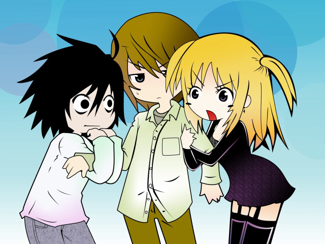 Three anime characters cellphone manga free wallpaper - medium preview image