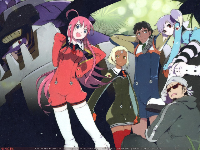 Anime group plane woman red free wallpaper - medium preview image