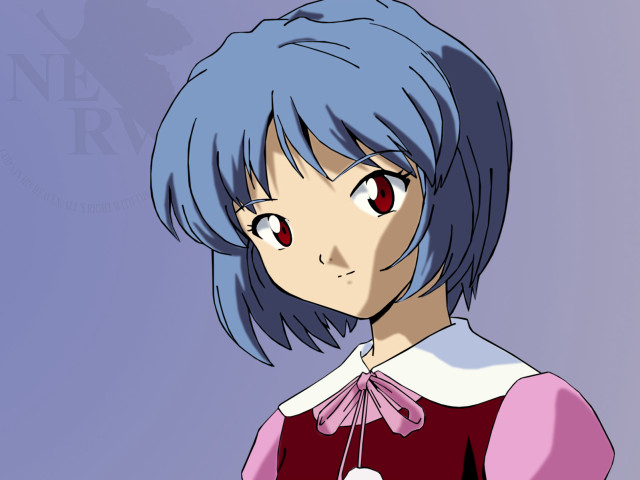 Blue haired girl red eyes free wallpaper - medium preview image