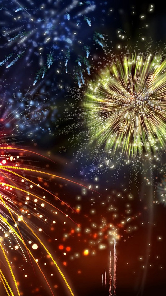 Colorful fireworks display night sky free wallpaper - medium preview image
