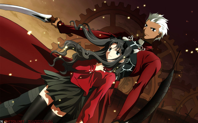 Clocktower animecouple sword armour greeneyes free wallpaper - medium preview image