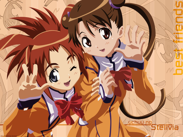 Anime characters umbrella cat bow free wallpaper - medium preview image