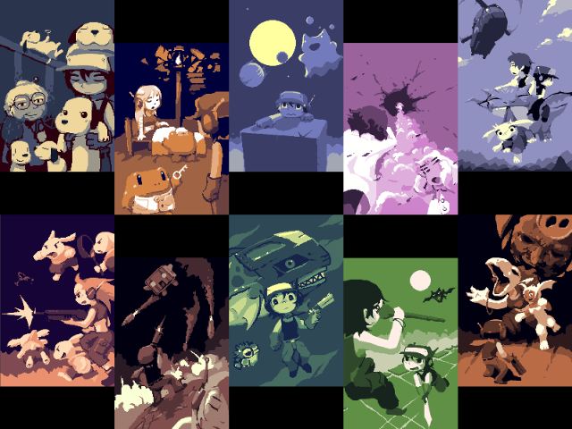 Pixel art halloween full moon free wallpaper - medium preview image