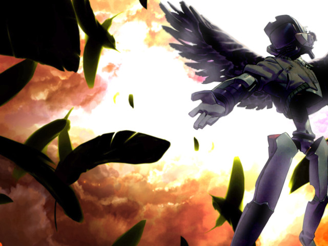 Cartoon bird wings clouds leaves free wallpaper for desktop - medium preview image
