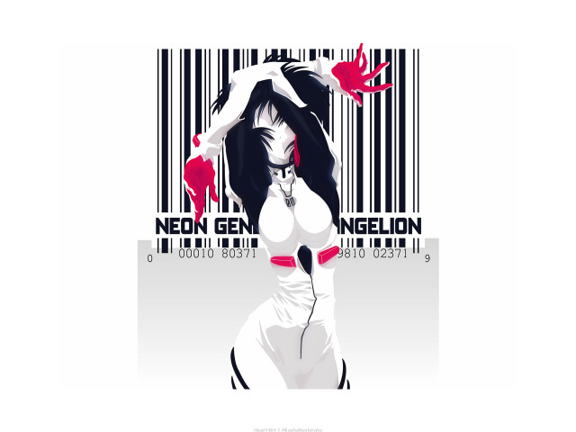 Cyberpunk woman bikini heart barcode free wallpaper - medium preview image