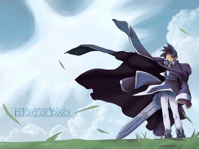 Anime sword clouds sky mountain #2 free wallpaper - medium preview image