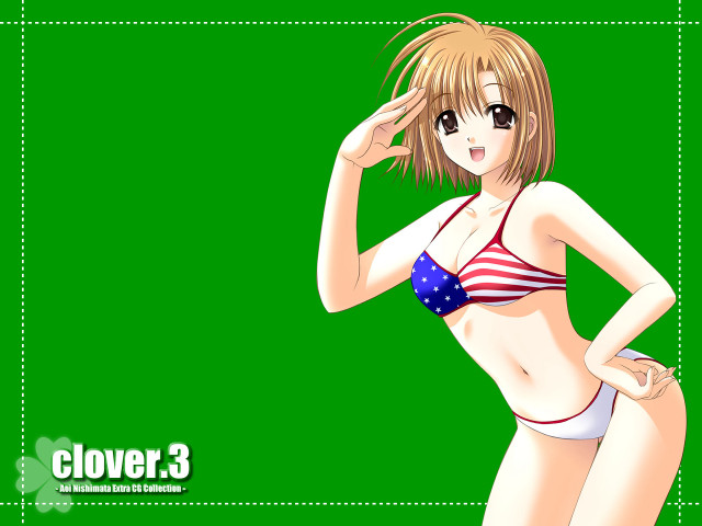 Cartoon girl bikini posing 3d free wallpaper - medium preview image