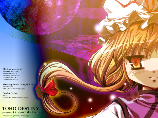 Blonde girl starry background yakumo free wallpaper for desktop - medium preview image