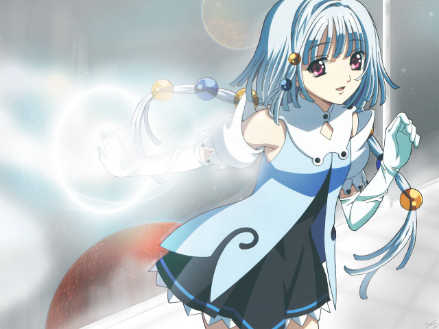 Girl blue dress wand umbrella free wallpaper - medium preview image