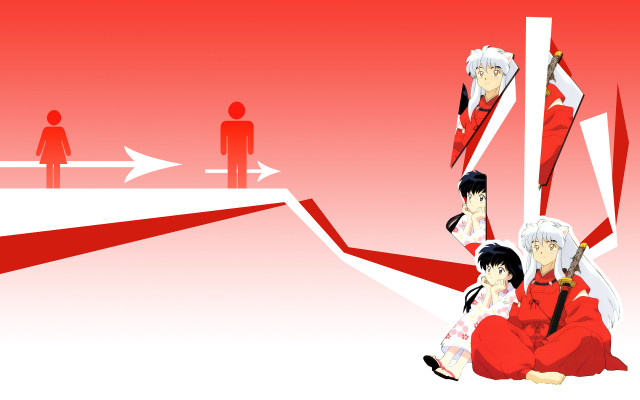 Red kimono sword torii sakata free wallpaper - medium preview image