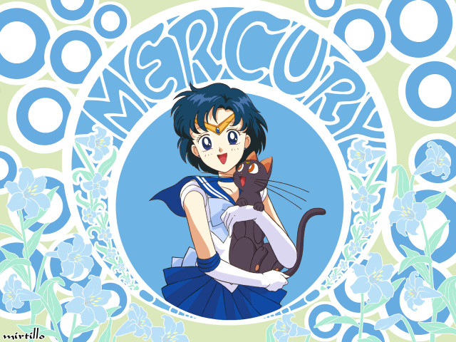 Merricur blue sailor cat flower free wallpaper - medium preview image