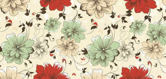 Floral pattern red flowers blooming free wallpaper - medium preview image