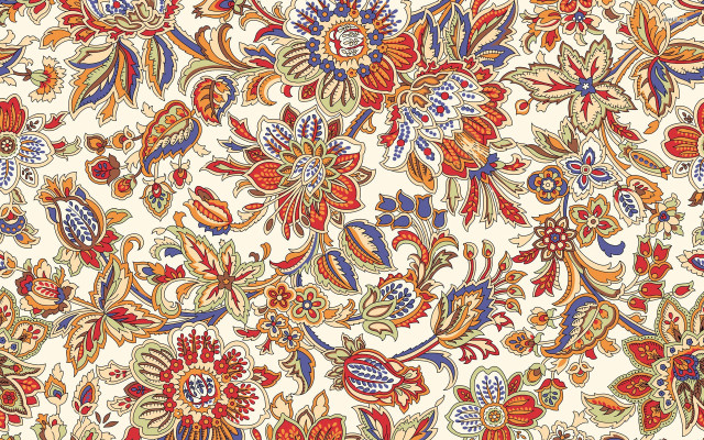 Colorful ornate pattern white background free wallpaper - medium preview image
