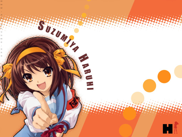 Girl smiling pointing yellow headband free wallpaper - medium preview image