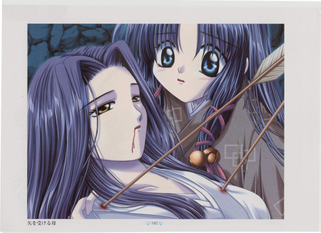 Bluehair blueeyes animegirls sadlook arrows free wallpaper - medium preview image