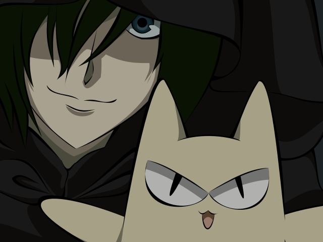 Person cat background anime smile free wallpaper - medium preview image