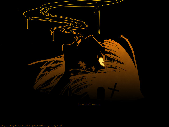Black yellow cat gothic poster free wallpaper - medium preview image