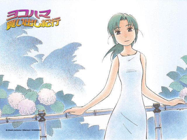 Girl white dress green hair free wallpaper - medium preview image