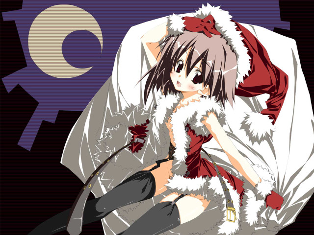 Anime character gun moon christmas free wallpaper - medium preview image
