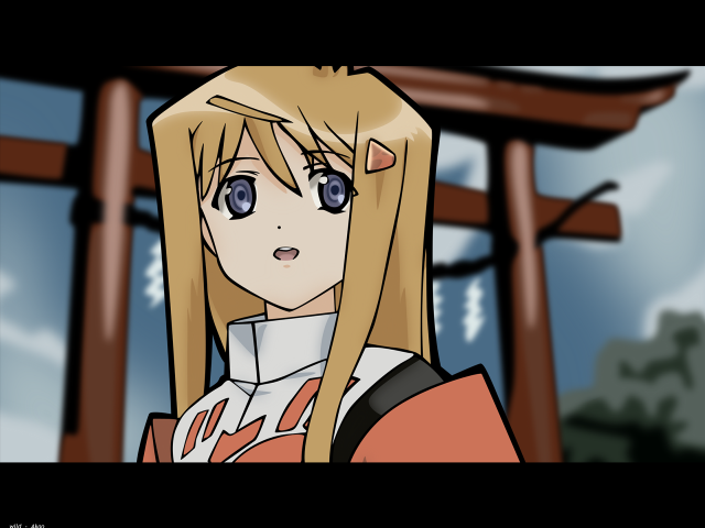 Blonde anime girl blue eyes free wallpaper for desktop - medium preview image