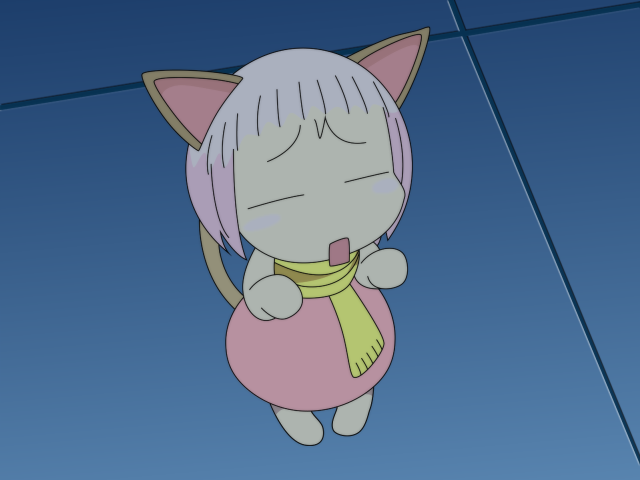 Cartoon cat yellow ribbon pink free wallpaper - medium preview image