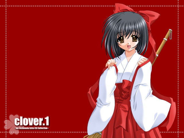 Girl red and white broom free wallpaper - medium preview image