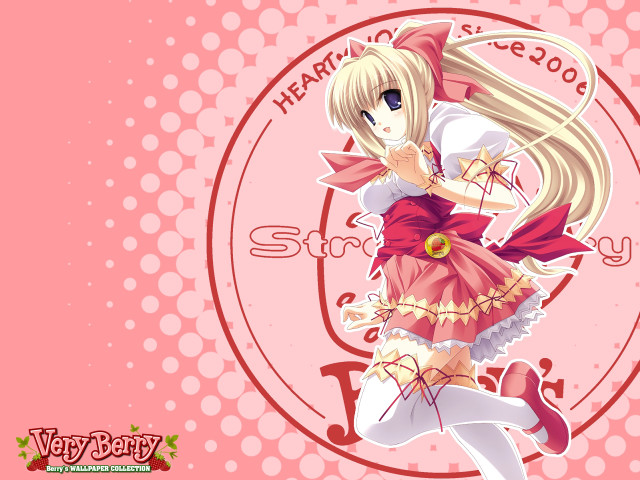 Girl pinkdress redbow anime portrait free wallpaper - medium preview image