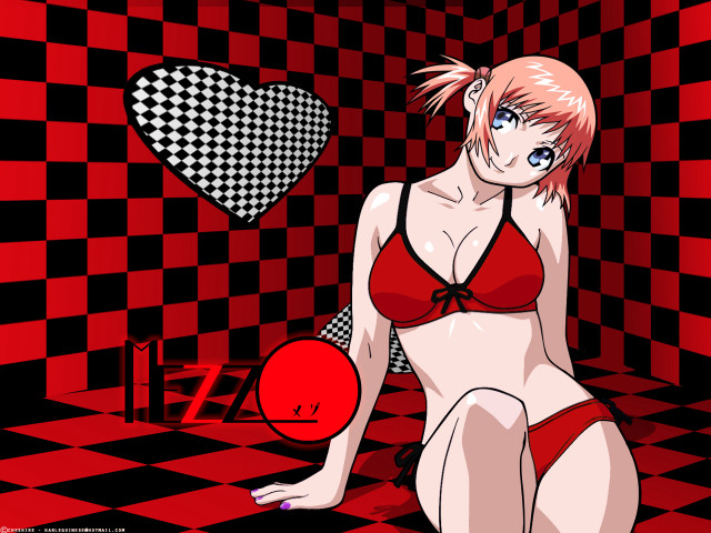 Woman red bikini holding ball free wallpaper for desktop - medium preview image