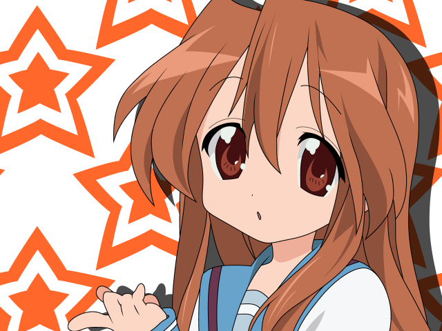 Girl longhair bigeyes starry background free wallpaper - medium preview image