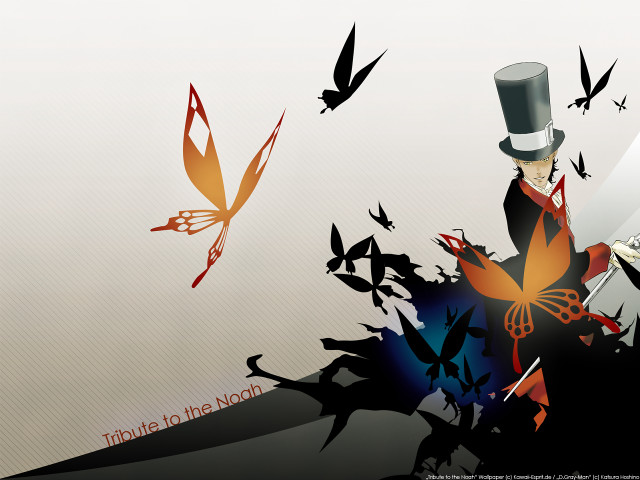 Man top hat sword butterflies free wallpaper - medium preview image