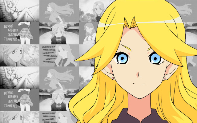 Blonde girl blue eyes hoop free wallpaper - medium preview image