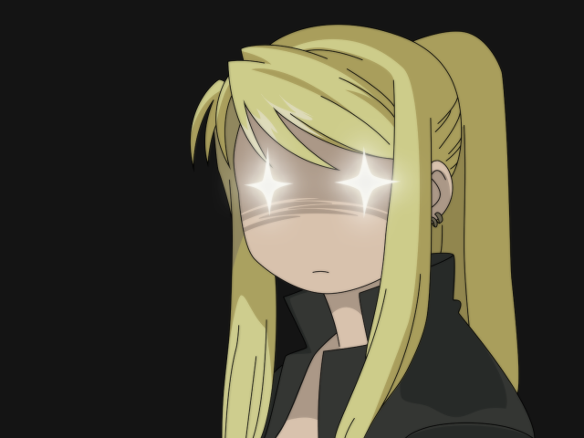 Blonde pony tail glowing eyes free wallpaper - medium preview image