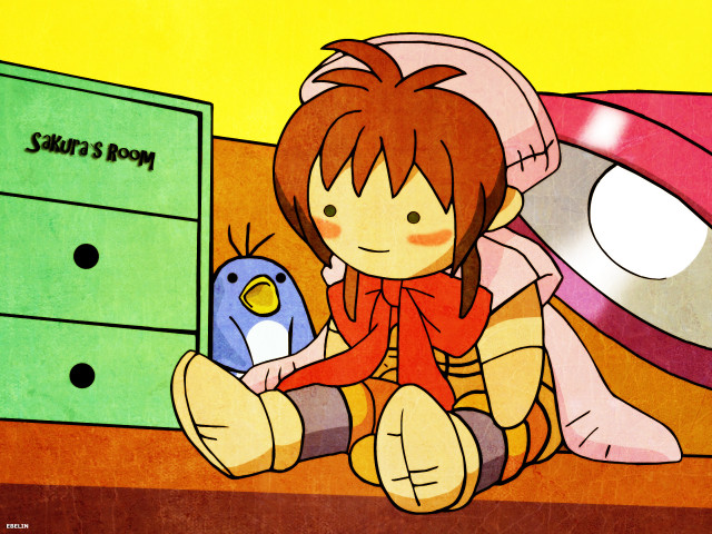 Girl sitting bed toy dresser free wallpaper - medium preview image
