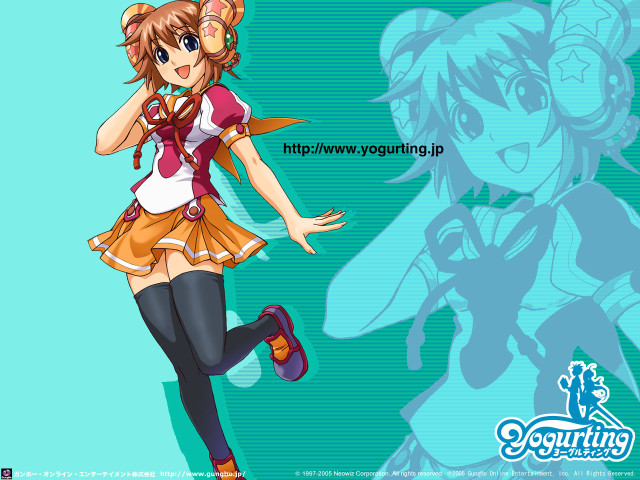 Girl short skirt running hands free wallpaper - medium preview image