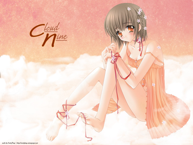 Girl cloud string pink sky free wallpaper - medium preview image