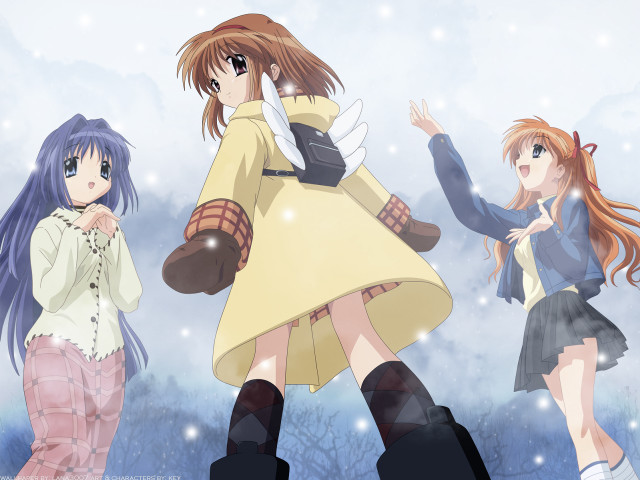 Anime girls snow kyoto animation free wallpaper - medium preview image