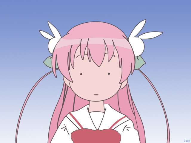 Pink hair girl heart blue free wallpaper - medium preview image
